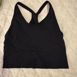Black crop sports top
